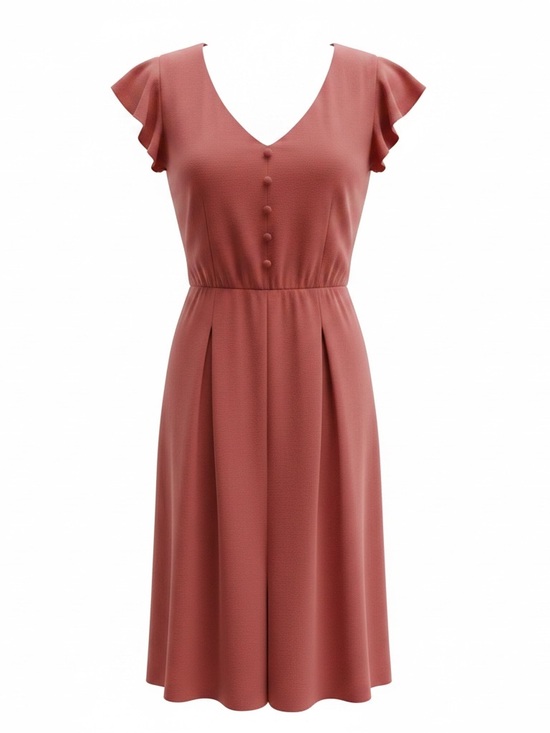 Monteau Dresses & Skirts - Flutter Sleeve Dress in Deep Rose